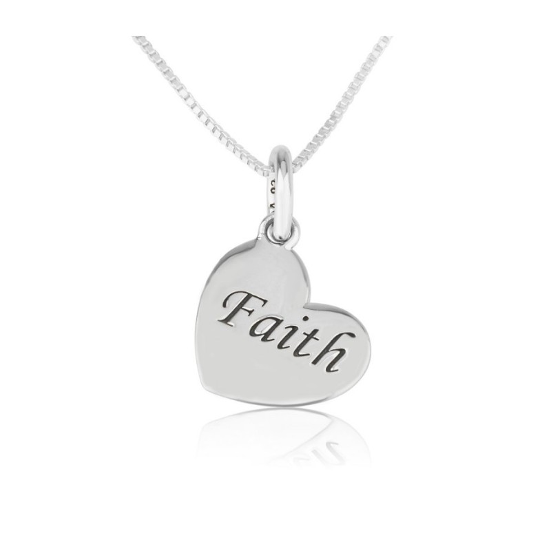 Collier pendentif coeur incliné en argent sterling Fait... | Pendentif juif