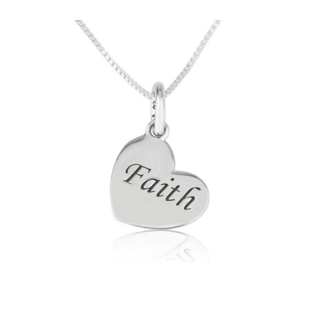 Collier pendentif coeur incliné en argent sterling Fait... | Pendentif juif