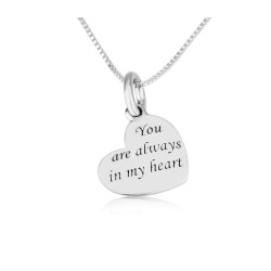 Sterling Silver Tilted Heart Pendant Necklace Fait... | Jewish Pendant