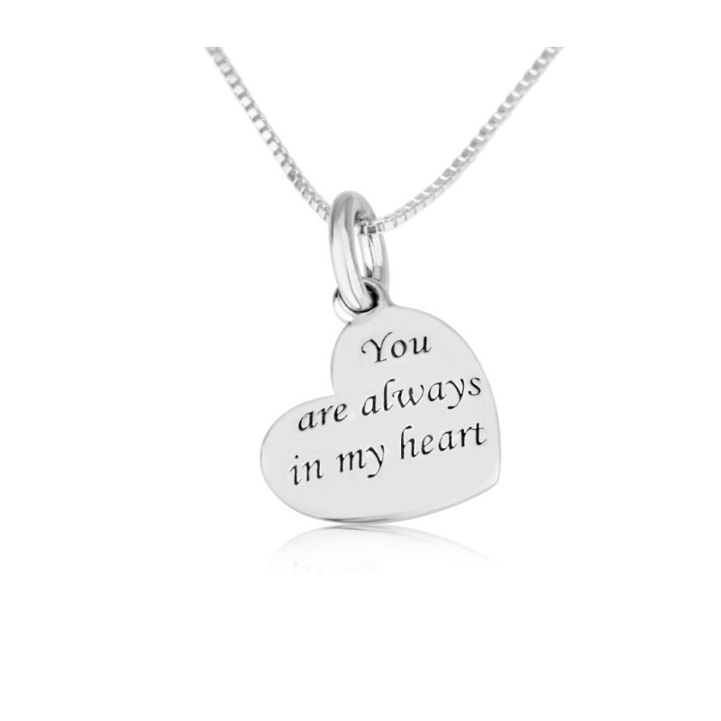 Collier pendentif coeur incliné en argent sterling Fait... | Pendentif juif