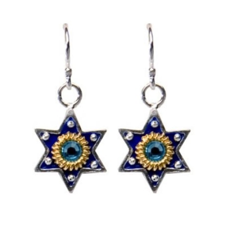 Boucles d'oreilles Soleil Étoile de David par Ester Shahaf | Boucles d'oreilles