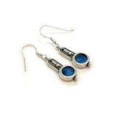 Michal Kirat Silver Sterling Dangle Earrings... | Roman Glass Earrings