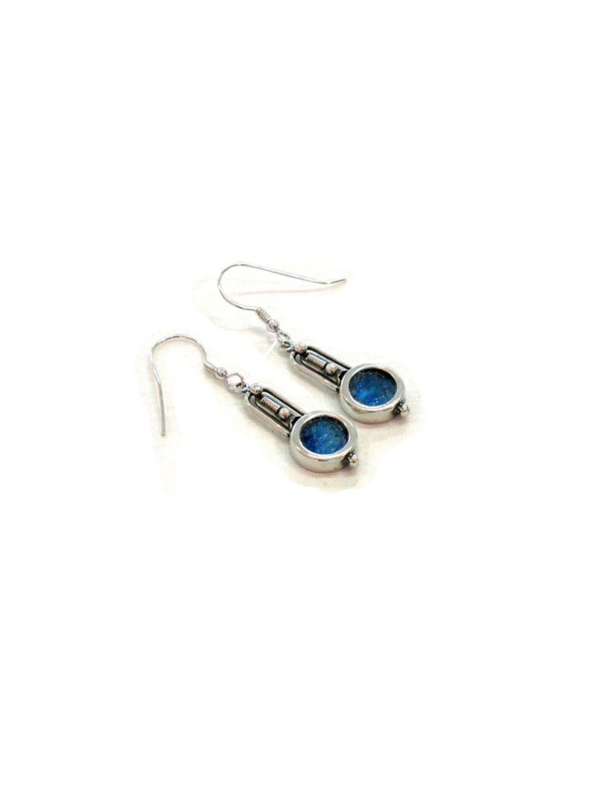 Michal Kirat Boucles d'oreilles pendantes en argent sterling... | Boucles d'oreilles en verre romain