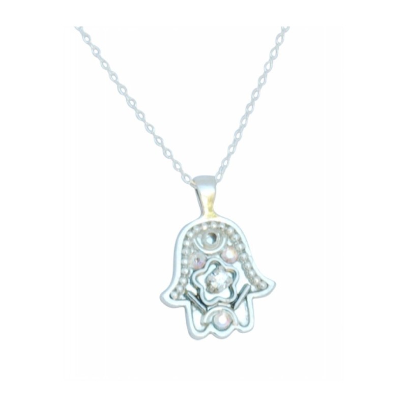 Silver Hamsa Necklace by Ester Shahaf | Hamsa Necklace