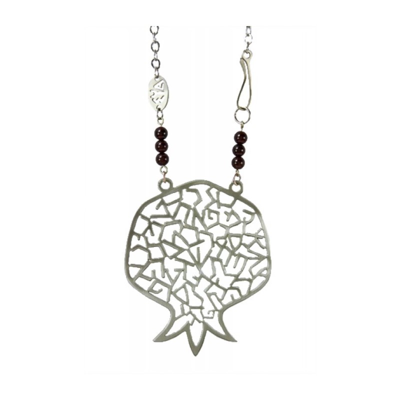 Shraga Landesman Collier avec grenade et alphabet hébreu... | Pendentif juif