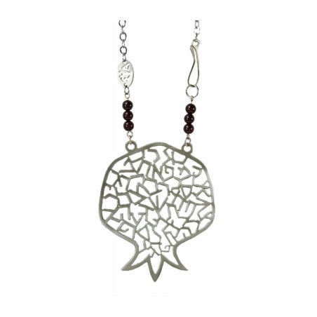 Shraga Landesman Collier avec grenade et alphabet hébreu... | Pendentif juif