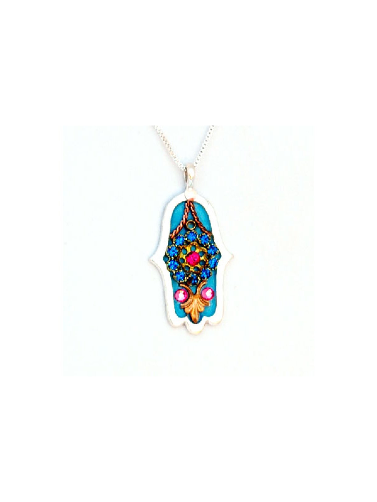 Totally Turquoise Hamsa Necklace by Ester Shahaf | Hamsa Necklace