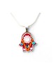 Pink Red Flower Hamsa Necklace by Ester Shahaf | Hamsa Necklace