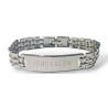 Stainless Steel Bracelet Center Plaque with... | Mens Jewish Bracelets