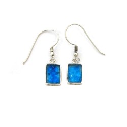 Michal Kirat Small Sterling Silver Drop Earr... | Roman Glass Earrings