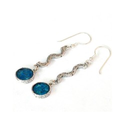 Michal Kirat Engraved Sterling Silver Dangle Earrings wi... | Earrings