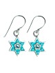 Blue Silver Star of David Earrings by Ester Shahaf | Earrings
