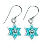 Blue Silver Star of David Earrings by Ester Shahaf | Earrings