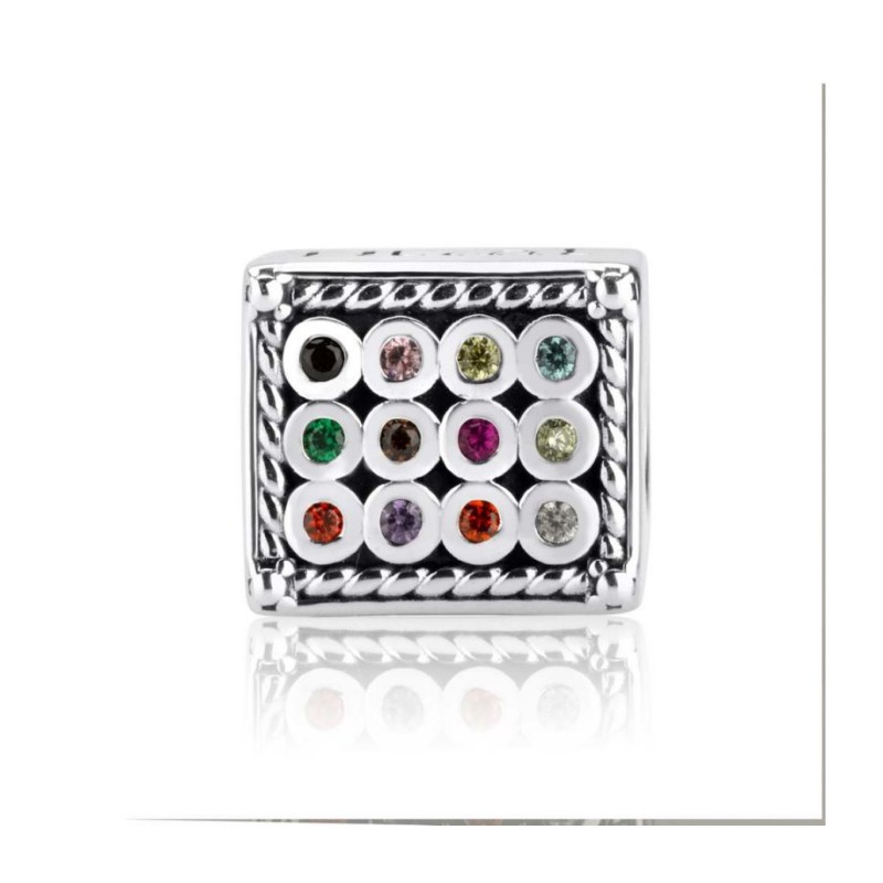 Sterling Silver Colorful Choshen Charm | Judaica Charms