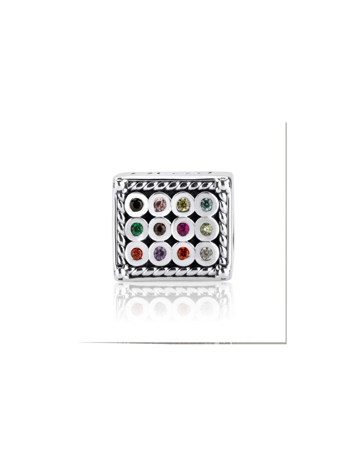 Sterling Silver Colorful Choshen Charm | Judaica Charms