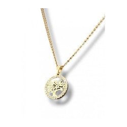 Pendant Necklace Tree of Life in Circular Frame Go... | Jewish Pendant