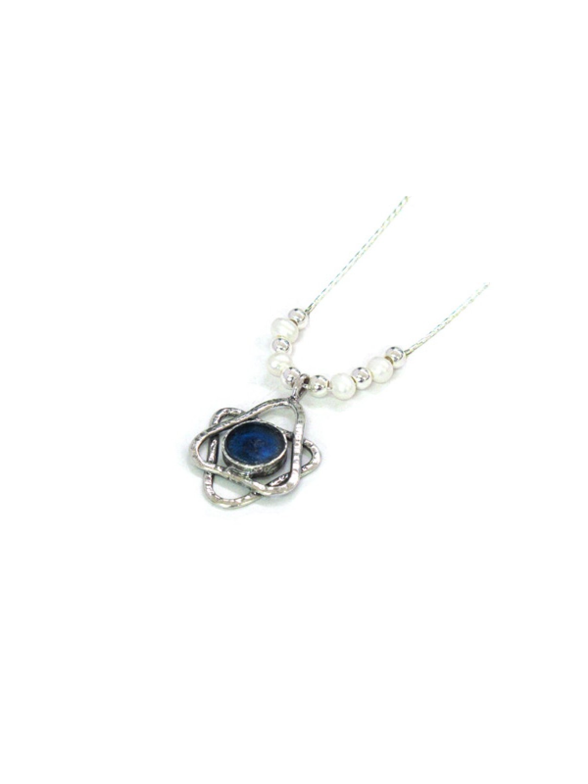 Michal Kirat Collier en argent avec perles d'eau douce... | Colliers en verre romain