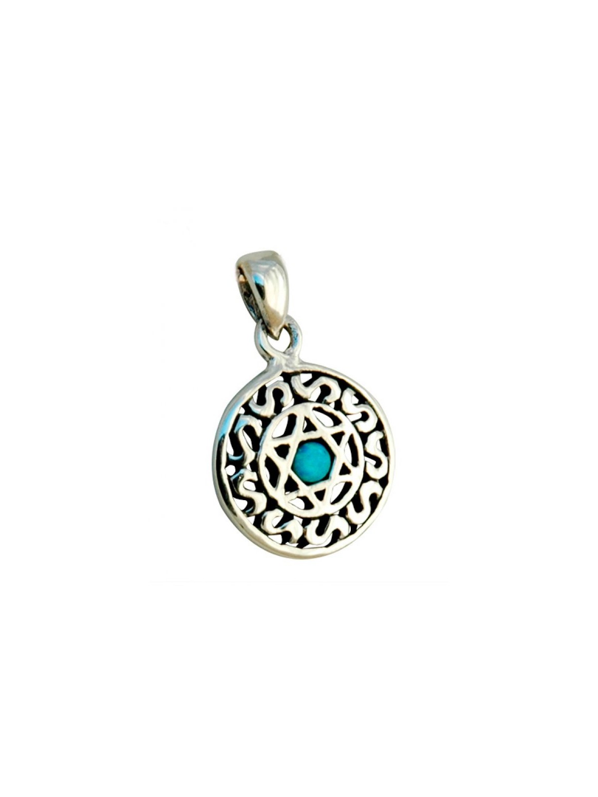Étoile de David décorative en argent et opale... | Cadeau juif d'Israël