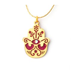 Red Hamsa Necklace to Ward off the Evil Eye by Est... | Hamsa Necklace