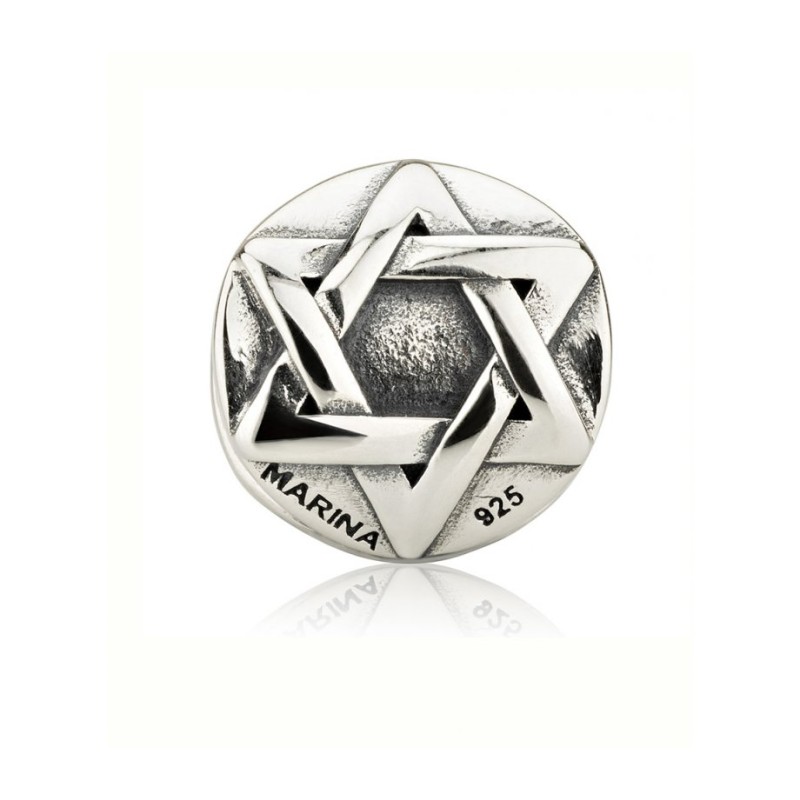Classic Round Silver Star of David Charm | Judaica Charms
