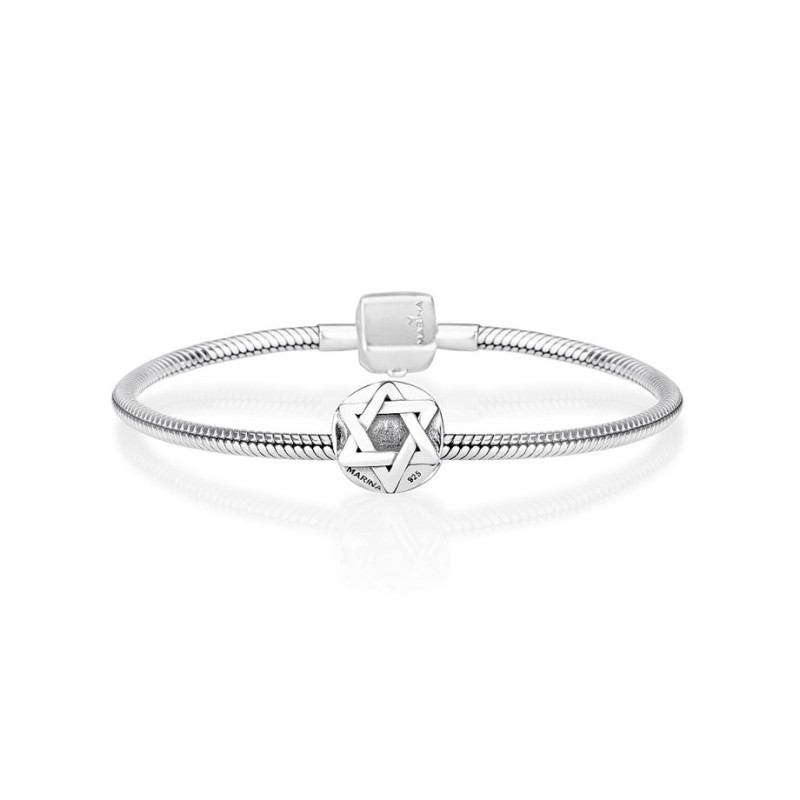 Classic Round Silver Star of David Charm | Judaica Charms