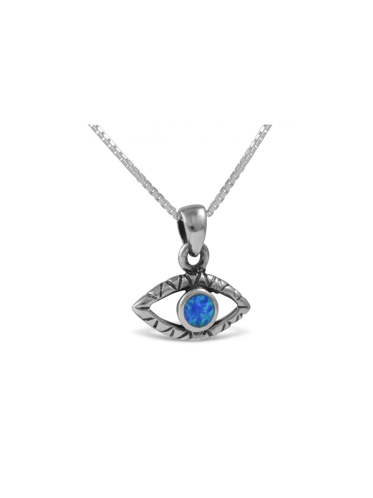 Evil Eye Pendant Necklace in 925 Sterling Silver w... | Jewish Pendant