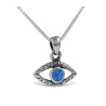 Evil Eye Pendant Necklace in 925 Sterling Silver w... | Jewish Pendant