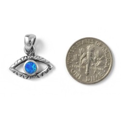 Evil Eye Pendant Necklace in 925 Sterling Silver w... | Jewish Pendant
