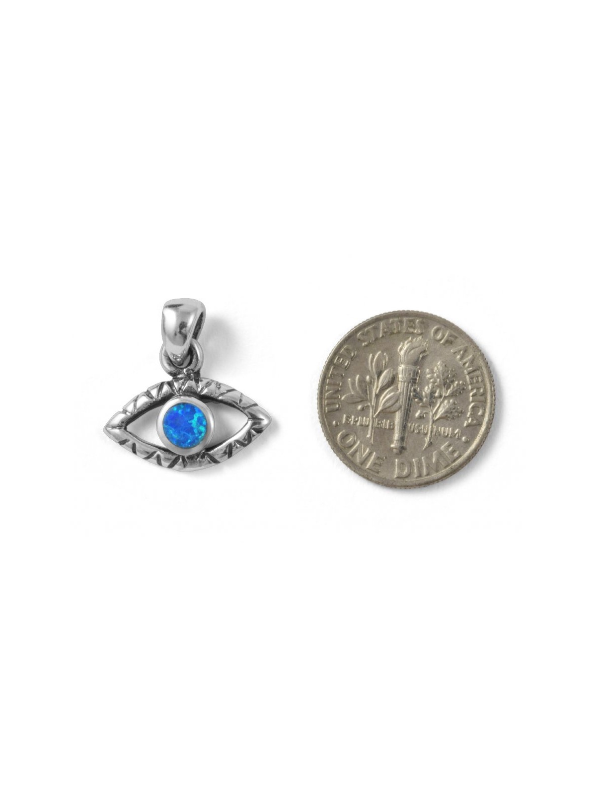 Evil Eye Pendant Necklace in 925 Sterling Silver w... | Jewish Pendant