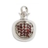 Pomegranate Pendant with Red Garnet Seeds %96 Rhod... | Jewish Pendant