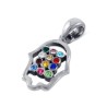 925 Sterling Silver Pendant Necklace Hamsa with Co... | Hamsa Necklace