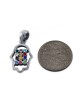 925 Sterling Silver Pendant Necklace Hamsa with Co... | Hamsa Necklace