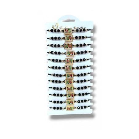 Good Luck Black Cord Bracelet with Breastplate Ima... | Bracelet Packs