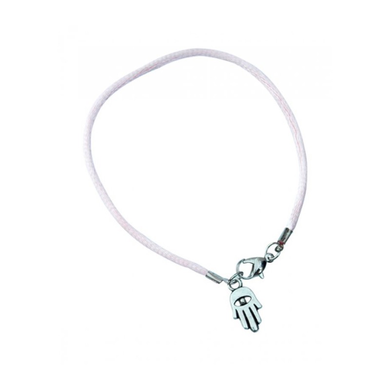 Kabbalah Cord Bracelet with Hamsa Charm Pink | Bracelets - up to $10