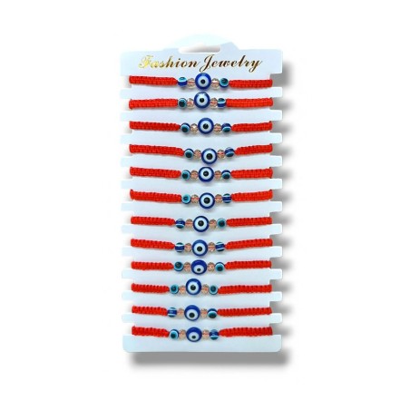 Good Luck Red Cord Bracelets with Protective Eye a... | Bracelet Packs