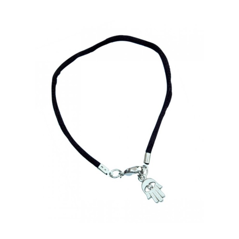 Kabbalah Cord Bracelet with Hamsa Charm Black | Bracelets - up to $10
