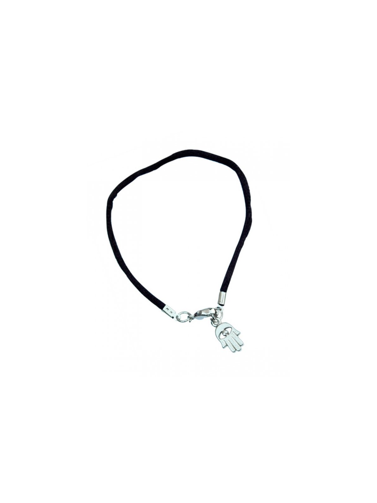 Kabbalah Cord Bracelet with Hamsa Charm Black | Bracelets - up to $10