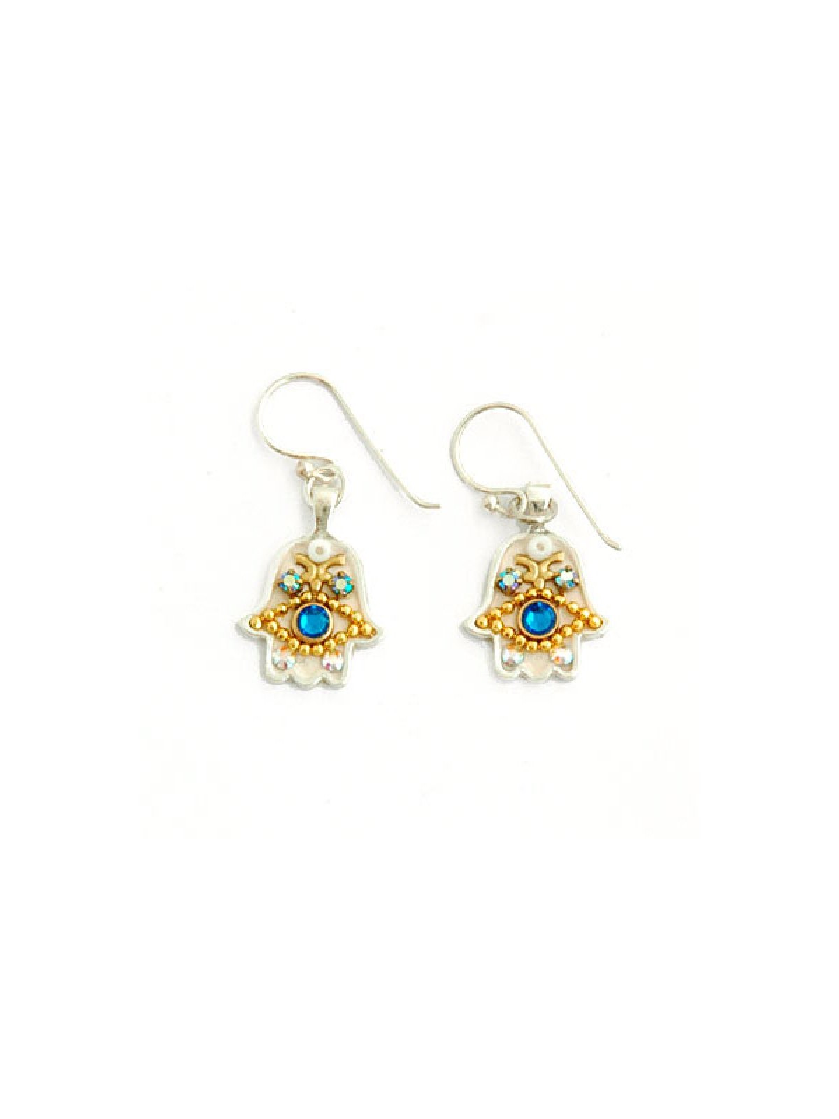 Blue Stone Hamsa Earrings by Ester Shahaf | Earrings