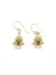 Boucles d'oreilles Hamsa en pierre bleue par Ester Shahaf | Boucles d'oreilles
