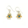 Blue Stone Hamsa Earrings by Ester Shahaf | Earrings