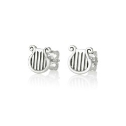 Sterling Silver Earrings King Davids Lyre Image | Earrings