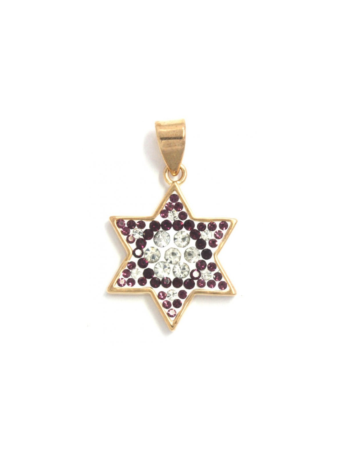 Amethyst and Zircon Star of David Pendant | Jewish Gift from Israel
