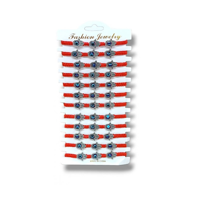 Good Luck Red Cord Bracelet with 3 Protective Eye ... | Bracelet Packs