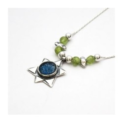 Michal Kirat Star of David Roman Glass Silv... | Roman Glass Necklaces