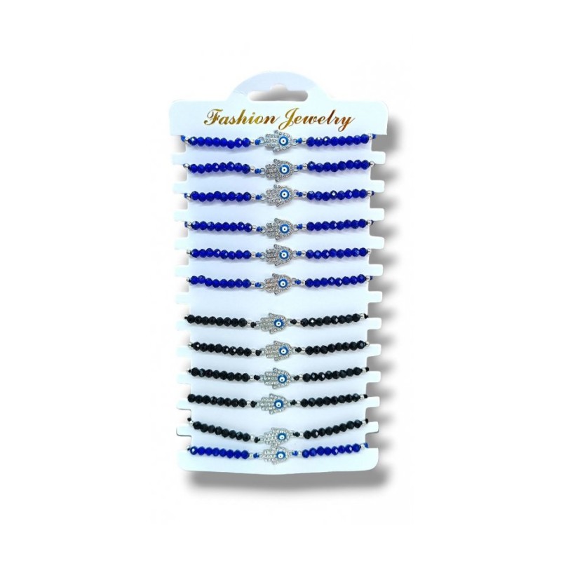 Bracelets cordon bonne chance avec oeil protecteur Hamsa... | Paquets de bracelets