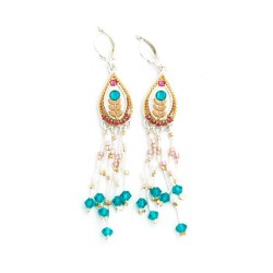 Ethnic Flower Bead Earrings by Ester Sh... | Earrings by Esther Shahaf
