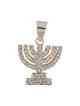 Seven Branch Menorah Pendant with Zircons | Menorah Pendants