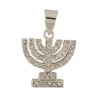 Seven Branch Menorah Pendant with Zircons | Menorah Pendants
