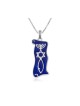 Sterling Silver Pendant Necklace Blue Enamel Men... | Menorah Pendants