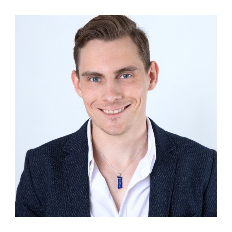 Sterling Silver Pendant Necklace Blue Enamel Men... | Menorah Pendants